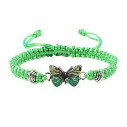 Rosen-Perlenarmband, Schmetterlings-Armbänder für Teenager, Mädchen, verstellbare Schnur, Schmetterlingsarmbänder für Frauen, niedliches Schmetterlings-Charm-Armband, Schmuck für Teenager-Mädchen, von Generisch