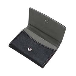 S8 Brieftaschen-Etui für Herren, Leder, Kartenhalter, Organizer, Bifold Geldbörse, Geldbörse, Knopf-Geldbörse, grau, Einheitsgröße von Generisch