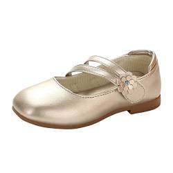 Sandalen Leoparden-Muster Mädchenschuhe Kleine Lederschuhe Einzelschuhe Kinder Tanzschuhe Mädchen Performance Schuhe Schuhe Mädchen 35 (Gold, 28 Little Child) von Generisch