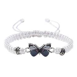 Schmetterlings-Armbänder für Damen, handgefertigter Armreif, verstellbare Charm-Fußkettchen für Frauen, niedliche Schmetterlings-Charm-Armbänder, handgefertigter Schmetterlings-Armreif, cooler von Generisch