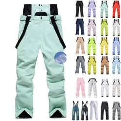 Schneehose Damen - Schneehose Herren Snowboardhose Damen Wasserdicht Winter 48 Kurzgröße Skihose Kurzgroesse Skianzug Günstig Große Größen Schneehosen Für Mädchen Schneeanzug Weiß XXL Ski Suit von Generisch