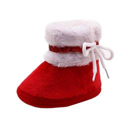 Schuhe Baby Mädchen Plüsch Säugling Stiefel Bandage Winter Warm Babyschuhe Kleinkind Winterschuhe, rot, 14 UK Child von Generisch