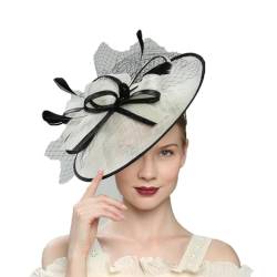 Sinamay-Fascinator für Damen, Stirnbänder, Fascinator, Hüte, Hochzeit, Kirche, Derby, Elfenbeinfarben, elfenbeinfarben, 1 count (Pack of 1) von Generisch