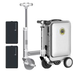 Smart Rideable Koffer 2 mit 2 Batterien – Elektrischer Koffer für Erwachsene, Reise-Aufbewahrungskoffer, abnehmbarer Akku, 13 km/h Geschwindigkeit, Rahmen aus Aluminiumlegierung, Belastung 110 kg, von Generisch