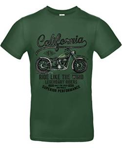 Smilo & Bron Herren T-Shirt mit Motiv Legendary Riders Bedruckt Grün Bottle Green L von Generisch