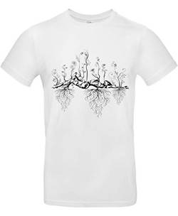 Smilo & Bron Herren T-Shirt mit Motiv Uralter Garten Bedruckt Weiß White 4XL von Generisch