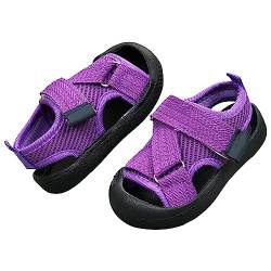 Sneaker 27 Baby-Sandalen für und Mädchen, Neugeborene, Frühling und , Sportschuhe, niedliches, atmungsaktives Netz-Design, rutschfeste Wandersandalen Baby Sandalen Lauflernschuhe (Purple, 24 Toddler) von Generisch