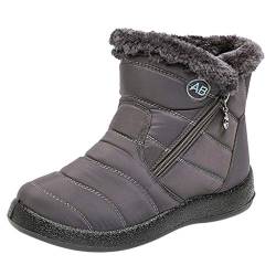 Stiefel Boots Lose Einlage Comfort Stiefel Plateaustiefel Leicht Gefüttert Stiefel Boots Damen Schwarz Herbst Winter Mode Elegant Chic Schuhe (Grey, 41) von Generisch