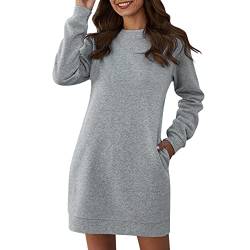 Sweatkleid damen langarm Lang Oversize Schwarz Hoodiekleider Kapuzenkleid Mit Kapuze Taschen Vintage 3Xl Sweatshirt Kleid Pulloverkleid Große Größen Baumwolle Herbst Sweatshirtkleid Hoodie Kleid von Generisch