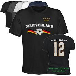 T-Shirt Fussball Deutschland bis 8XL Wunschtext Trikot Übergrössen, Größe:7XL, Farbe:Black von Generisch