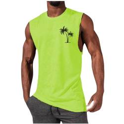 Tank Top Herren Hawaii Hemd Gym Bodybuilding Shirts Männer Sommer Sport Ärmelloses T-Shirt Fitness Unterhemd Atmungsaktive Achselshirts Muskelshirts Trainingsshirt Blitzangebote des Tages Minzgrün L von Generisch