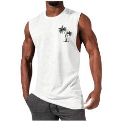 Tank Top Herren Hawaii Hemd Gym Bodybuilding Shirts Männer Sommer Sport Ärmelloses T-Shirt Fitness Unterhemd Atmungsaktive Achselshirts Muskelshirts Trainingsshirt Meine Bestellungen Anzeigen Weiß L von Generisch