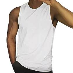 Tank Top Herren Sommer Baumwolle Atmungsaktiv Fitness Trainingsshirt Funktionsshirt Große Größen Slim Fit Schnell Trocknende Ärmelloses Muskelshirts Achselshirts Lässig Running 3Xl Tank Top Unterhemd von Generisch