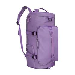 Tasche Ryanair Handgepäck Mode Einfarbig Faltbare Aufbewahrungstasche Rucksack Wasserdichtes Tuch Reißverschluss Große Kapazität Gepäcktasche Handtasche mit gestreiftem (Purple, One Size) von Generisch