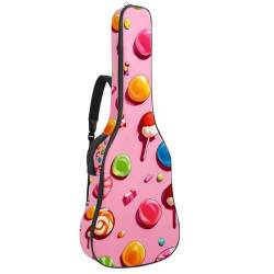 Tasche für Akustikgitarre, groß, universal, passend für 40/41/42 Zoll für Mann und Frau, wasserdichte Gitarren-Gigbag mit Schwamm-Schutzschicht, mehrere Taschen, Gitarren-Rucksack, rosa von Generisch