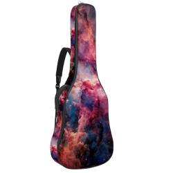 Tasche für Akustikgitarre, große Universal-Gitarrenkoffer passend für 40/41/42 Zoll für Mann Frau, wasserdichte Gitarren-Gigbag mit Schutzschicht, mehrere Taschen, Gitarren-Rucksack, Rosa Galaxie, von Generisch