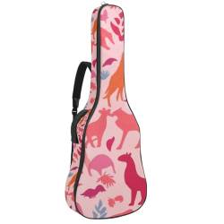 Tasche für Akustikgitarre, große Universal-Gitarrenkoffer passend für 40/41/42 Zoll für Mann und Frau, wasserdichte Gitarren-Gigbag mit Schwammschutzschicht, mehrere Taschen, Gitarren-Rucksack, rosa von Generisch