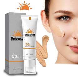Tinted Sunscreen für Face, Sonnenschutzlotion Wasserfester, Erfrischender, Feuchtigkeitsspendender gesichtssonnenschutz für Männer und Frauen für Reisen (Tinted Sunscreen für Face) von Generisch