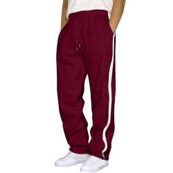 Trainingshose Herren Lang Winter Cargohose Herren Baumwolle Sweathose Sporthose Warm Gefüttert Baggy Jogginghose 2023 Einfarbige Elastische Taille Outdoorhose Streetwear von Generisch