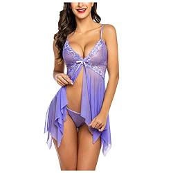 Unterwäsche für Frauen Und Unterwäsche Pajamas Unterwäsche ​ Strumpfband Sexy (Purple, M) von Generisch