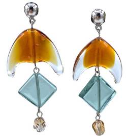 VR202 Damen-Ohrringe aus Muranoglas, antike Venezianische Murrina, LUNGA, Glas, Glas von Generisch