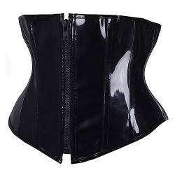 Waist Trainer Damen Große Größen Sexy Bauchweg Mit Push Up Bauchweggürtel Reizwäsche Stark Formend Brustfrei Party Unterbrust Corsage Underbust Corset Elegant Schwarz Korsett Oberteil Korsage von Generisch