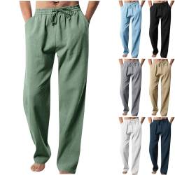 Warehouse Deals Angebote Herren Hose Lockere Loose Fit Sommerhose Casual Stretch Herrenhose Bequeme Jogginghose Sporthose Männer Freizeithose Stoffhose mit Elastischem Kordelzug Armeegrün XL von Generisch