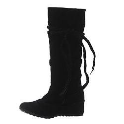 Westernstiefel Damen Schwarz Leder Hell Xxl Schaft Herbst Stiefel Winterstiefel Kniehoch Flach Sexy 42 Cowboystiefel Schnürstiefel Braun Plateau Elegant Weitschaftstiefel Lederstiefel von Generisch