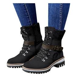 Winterstiefel Damen Schneestiefel Stiefeletten Wasserdicht Warm Gefütterte Rutschfest Wanderschuhe Trekkingschuhe Winterschuhe Warme Stiefel Gefüttert für den Winter Leicht Bequem(Schwarz,38) von Generisch