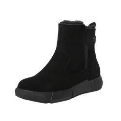 Winterstiefel Damen Wasserdicht Gefüttert Warme Elegant Flach Schneestiefel Winterschuhe Outdoor Für Dicke Hoch Weite H Schneeschuhe Kurzschaft 39 Schwarz Plattform Winterboots Schlupfstiefel von Generisch