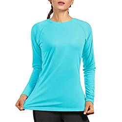 Womens Active Wear Gymnastik Top Yoga Shirt Atmungsaktive Trainingskleidung Langarm Gym Tops Running Activewear Nahtlose Athletische Lange ÄRmel (M,Blau) von Generisch