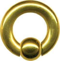 XL XXL 3-8mm Klemmkugel-Ring Klemmring DICK GROSS CHIRURGEN-STAHL 316L EDELSTAHL Nase Ohr Intim Brust BCR Piercing-Ring Segment-Ring Ball-Closure-Ring (8mm x 16mm x 10mm, Gold Gelbgold golden) von Generisch