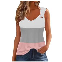 YNnkian Sexy Oberteile Damen Aushöhlen Kreis Spleißen Tanktops Frauen Einfarbig Farbblocking Tank Top Sommer Trägershirt Ärmellos Tshirt V-Ausschnitt Party T-Shirt Urlaub Weste Träger Tops Shirts von Generisch