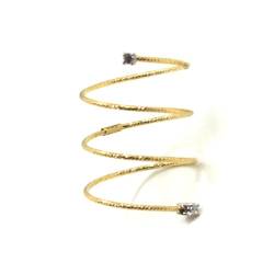 generico Ring aus 18 Karat Gelbgold, 750, mehrreihig, elastisch und Diamanten, Magicdraht., Gold, Diamant von Generisch