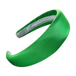 kopfbedeckung Damen Hüte Herren Mützen Caps Fashion Sponge Solid Satin Hairband Frauen Head Hoop Sweet Girls Hair Stirnband Stirnband Haarband Damen (Green, One Size) von Generisch