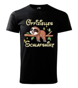 offizielles Schlafshirt Pyjama Schlafanzug Nachthemd Faultier Maultier Fun Geschenk T-Shirt (5XL, schwarz) von Generisch