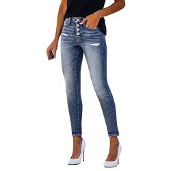 reiterhosen Damen high Waist jeansmantel Damen Hosen Damen Sommer kurz Kurze Hosen Damen Jeansjacke Damen lang Jeansrock Damen 2-Dunkelblau L 24.99 von Generisch