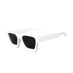 salazar.plus Sonnenbrille Dick Rechteckig Unisex 2 Farben Klotzig Damen Herren Brille (Weiss) von Generisch