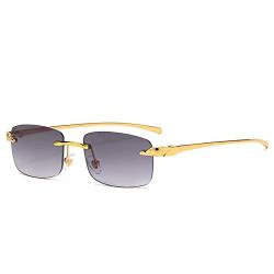 salazar.plus Sonnenbrille Randlos Rechteckig Unisex 4 Farben Rahmenlos Damen Herren Brille (schwarz-grau Farbverlauf) von Generisch