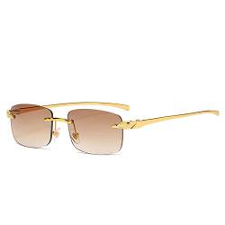 salazar.plus Sonnenbrille Randlos Rechteckig Unisex 4 Farben Rahmenlos Damen Herren Brille… (braun Farbverlauf) von Generisch