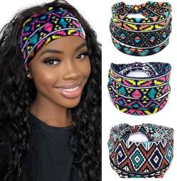 Generse Boho breite Stirnbänder Afrikanische Haarbänder Vintage geknotete Kopftücher Festival Haarschmuck für Frauen und Mädchen (3 Stück) von Generse