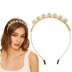 Generse Goldfarbene Stirnbänder Stern Haarband Party Hochzeit Perle Kopfschmuck Vintage Haarschmuck für Frauen von Generse