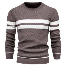 Genfien Herren Pullover Rundhalsausschnitt Strickpullover Warm Feinstrick Pullover Sweater für Männer Herren Pullover Casual Top von Genfien