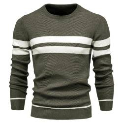 Genfien Herren Pullover Rundhalsausschnitt Strickpullover Warm Feinstrick Pullover Sweater für Männer Herren Pullover Casual Top von Genfien