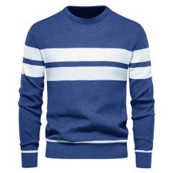 Genfien Herren Pullover Rundhalsausschnitt Strickpullover Warm Feinstrick Pullover Sweater für Männer Herren Pullover Casual Top von Genfien