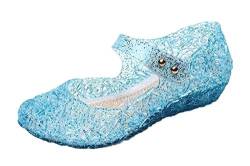 GenialES Sandalen für Mädchen, mit Kunststoffabsatz, Prinzessin, Königin, für Geburtstag, Karneval, Party, Cosplay, Halloween, Azul Velcro, 24 EU von GenialES