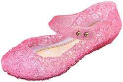 GenialES Sandalen für Mädchen, mit Kunststoffabsatz, Prinzessin, Königin, für Geburtstag, Karneval, Party, Cosplay, Halloween, Rosa Velcro, 31 EU von GenialES
