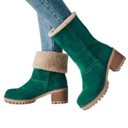 Boots | Dotmalls Seniors' Chunky Heel Winter Boots | Plüsch Gefütterte Kurze Schneestiefel | Winter Warme Schnee Stiefeletten Schuhe Für Damen von Genikeer