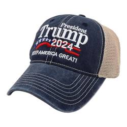 Trump Hat 2024, Donalds Trump Cap 2024, Einstellbar Hip Hop Hut Baseball Cap Sonnenhut Kappe, Trump 2024 Mütze Baseballmütze Für Herren Damen, Einheitsgröße von Genikeer