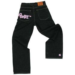 Y2k Hose Herren, Sporthose Herren Lang Minus-Two Baggy Jeans Jogginghose, Cargo Hosen Männer Hip Hop, Harajuku Denim Pants Herren Schwarze Outdoorhose Cargohose von Genikeer